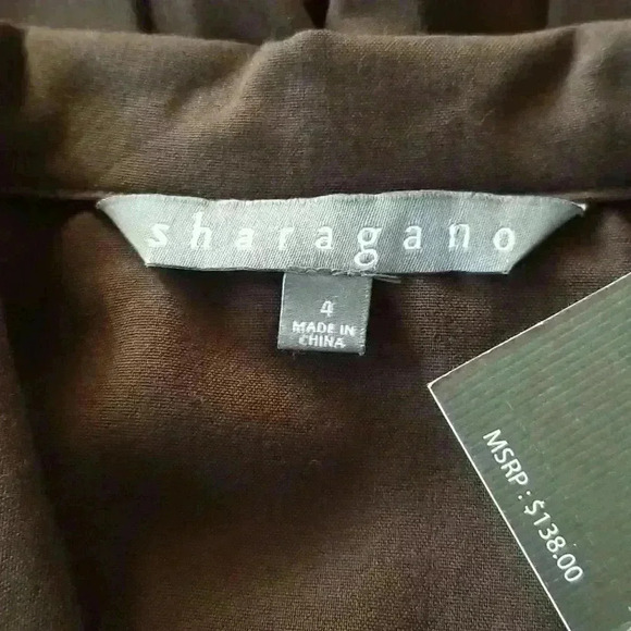 Sharagano Pleat Bottom Brown Dress - Picture 9 of 13